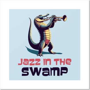 Jazz in the Swamp, alligator Posters and Art